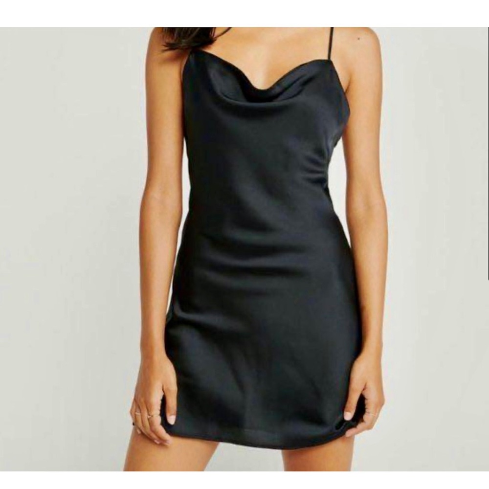 Abercrombie and Fitch black silk mini slip dress